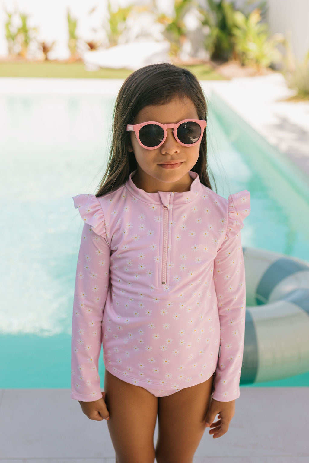 Acorn Daisy Fields UPF 50+ Rashie Zip Top and Bottoms