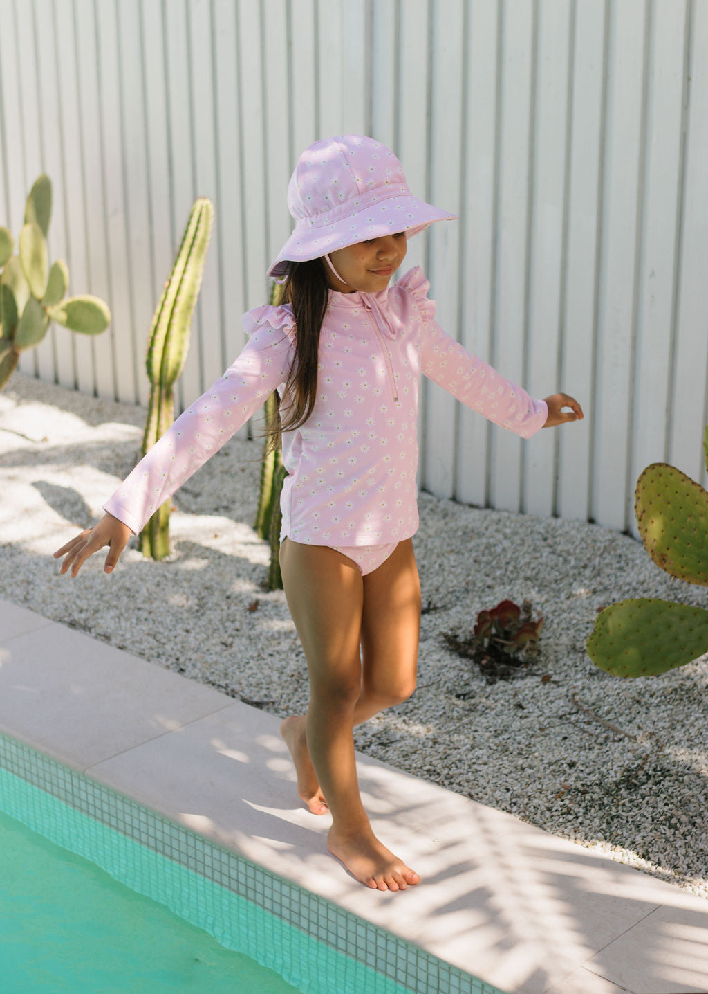 Acorn Daisy Fields UPF 50+ Rashie Zip Top and Bottoms