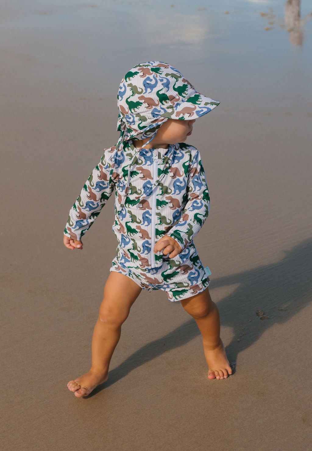Acorn T-Rex UPF 50+ Zip Rashie Top and Shorts