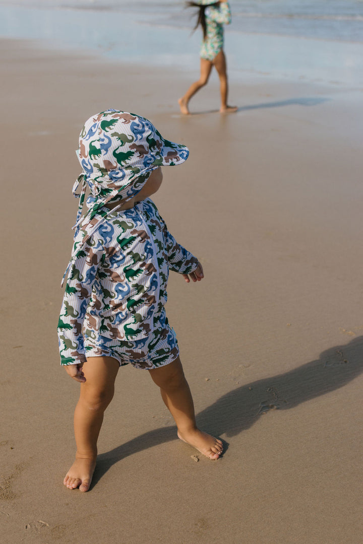 Acorn T-Rex UPF 50+ Zip Rashie Top and Shorts