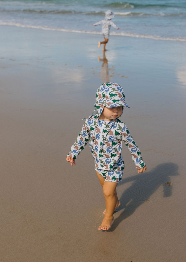 Acorn T-Rex UPF 50+ Zip Rashie Top and Shorts