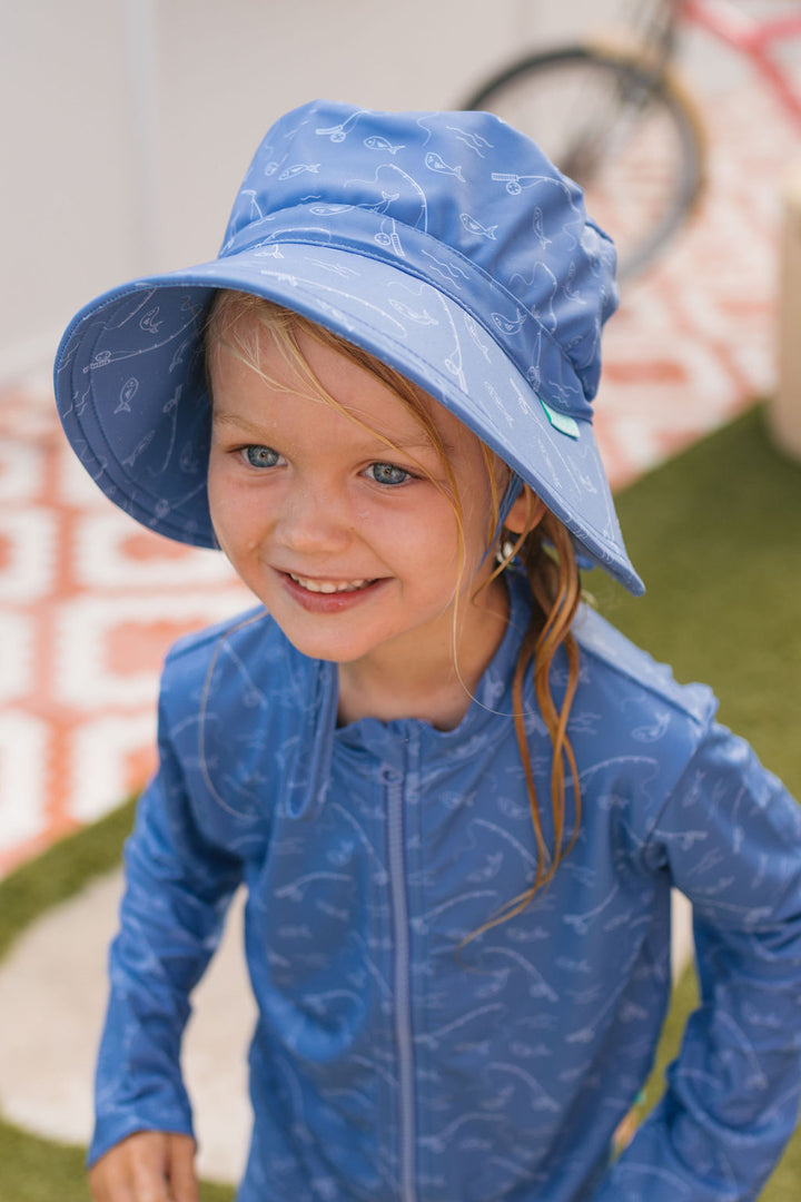 Acorn Gone Fishing UPF 50+ Zip Rashie Top and Shorts