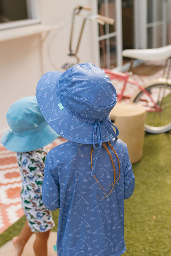 Acorn Gone Fishing UPF 50+ Zip Rashie Top and Shorts