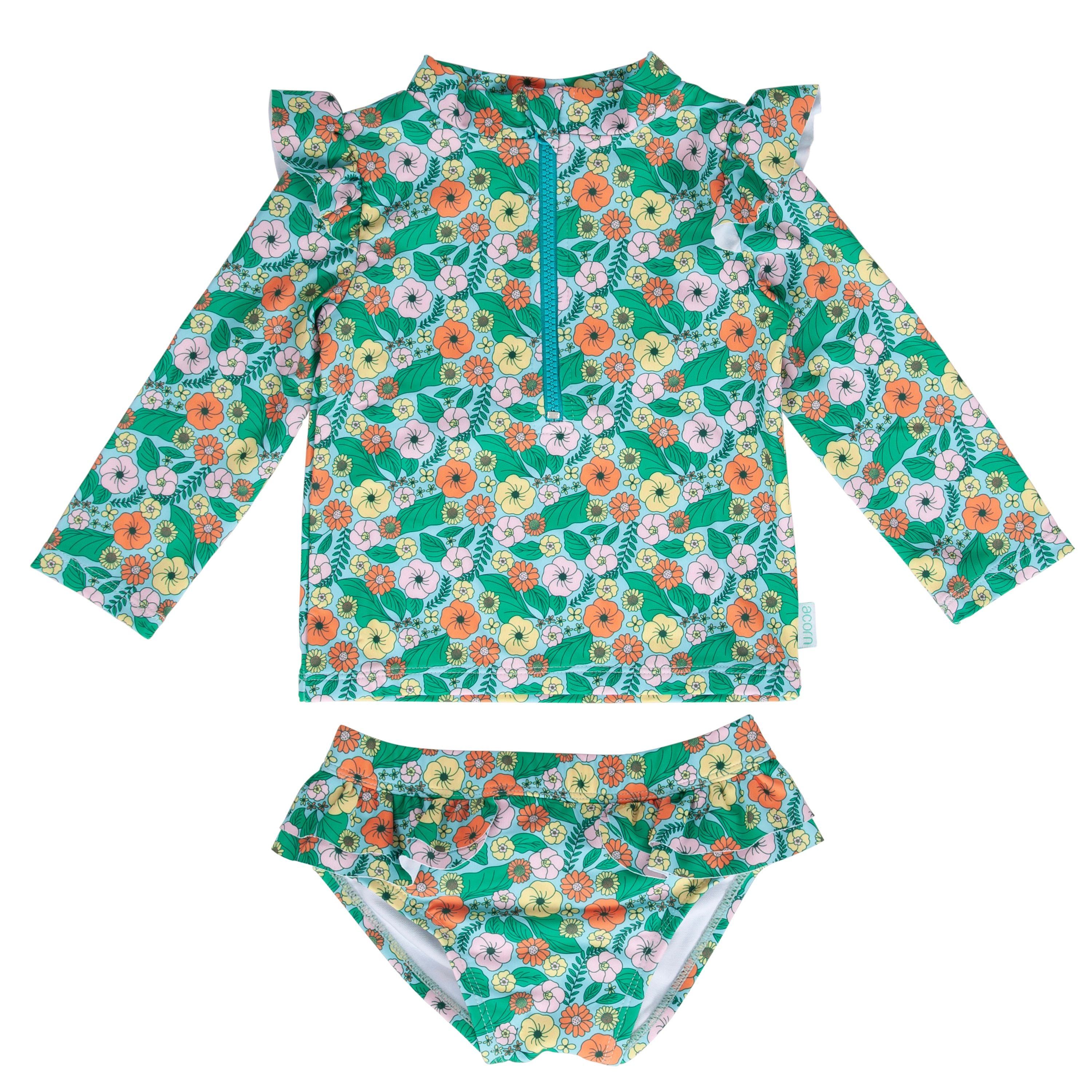 Acorn Eden UPF 50+ Rashie Zip Top and Bottoms