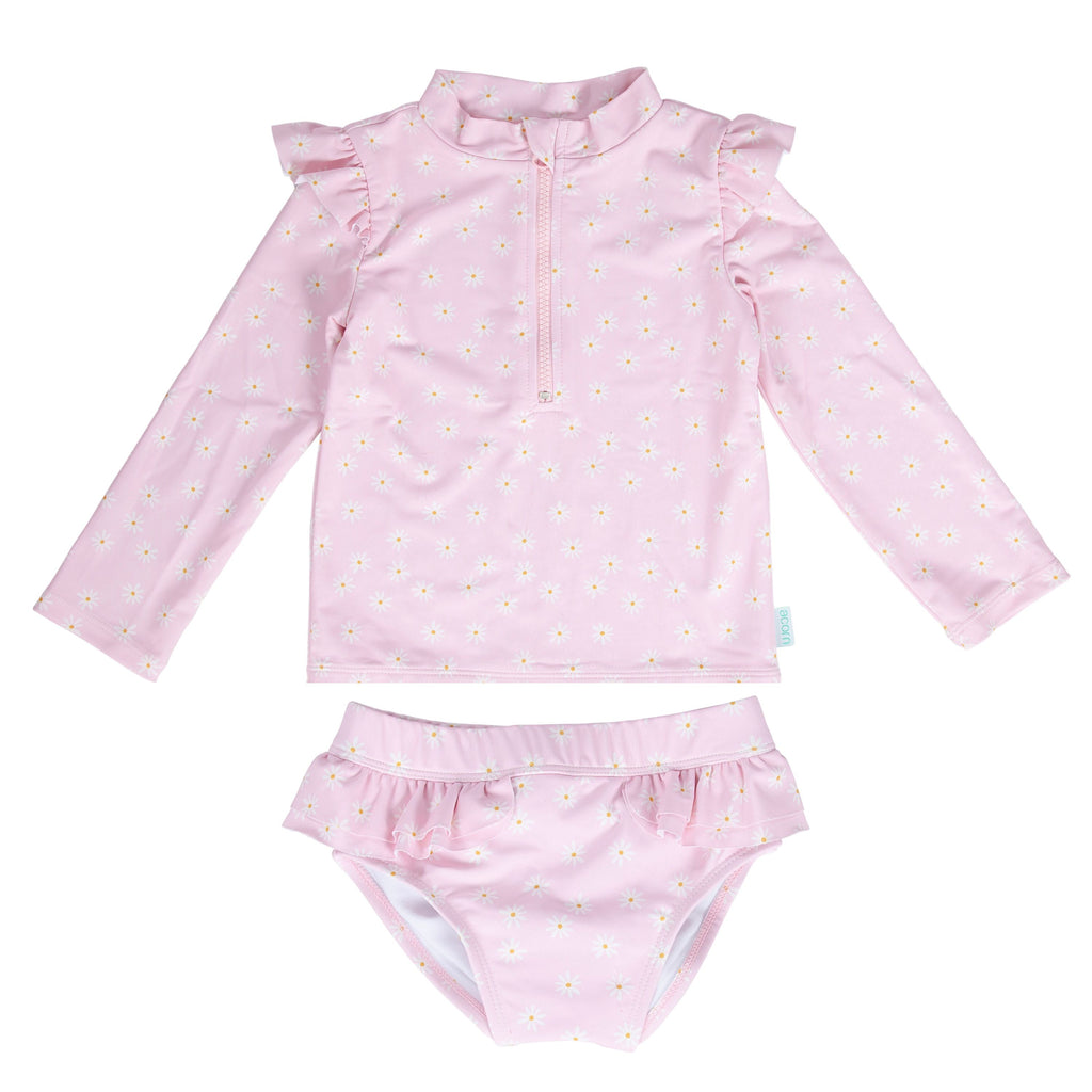 Acorn Daisy Fields UPF 50+ Rashie Zip Top and Bottoms