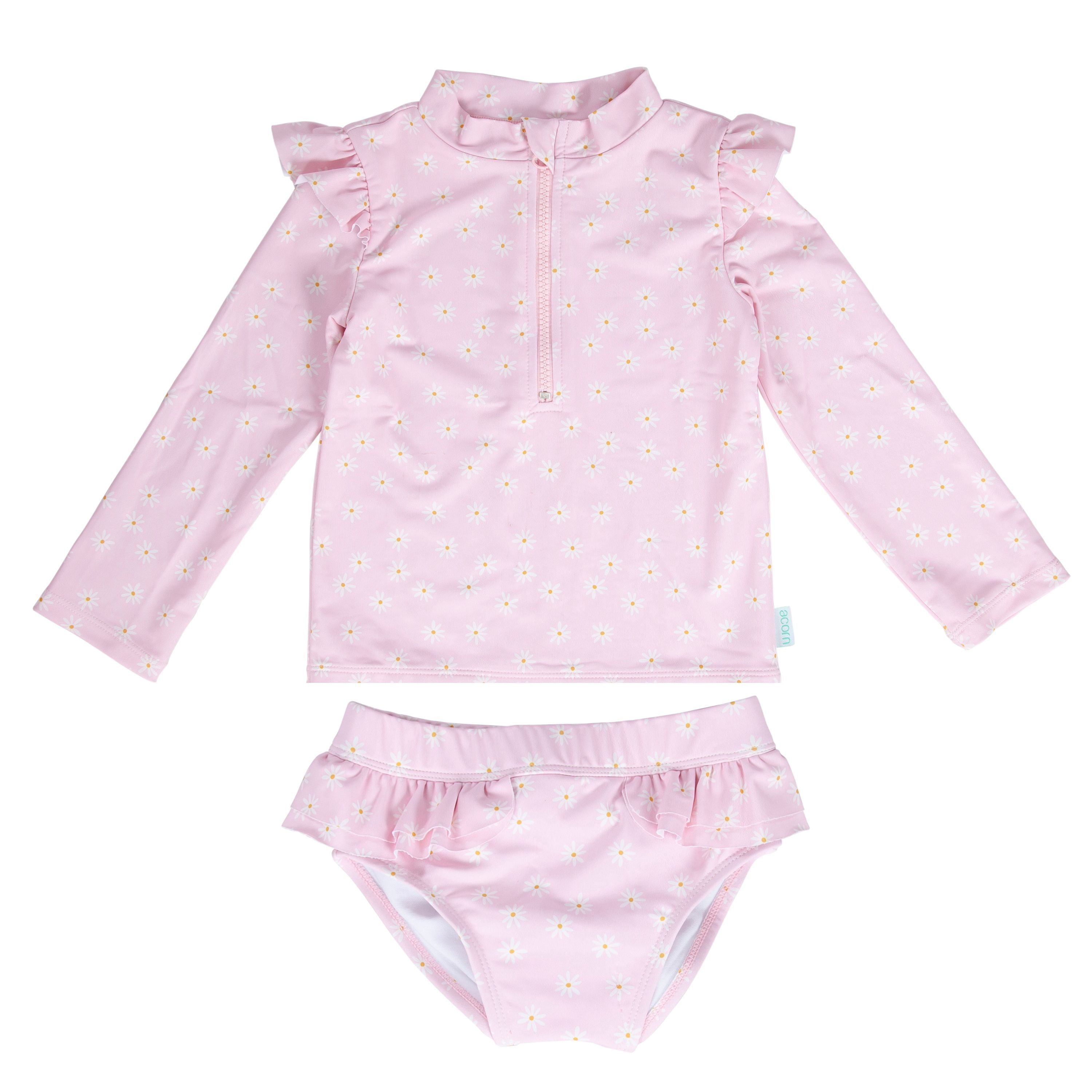 Acorn Daisy Fields UPF 50+ Rashie Zip Top and Bottoms