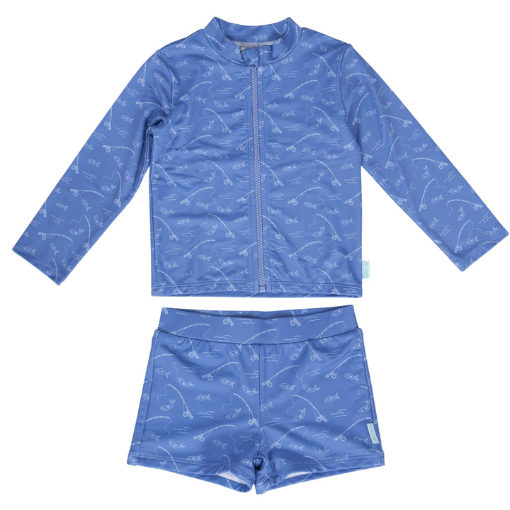 Acorn Gone Fishing UPF 50+ Zip Rashie Top and Shorts