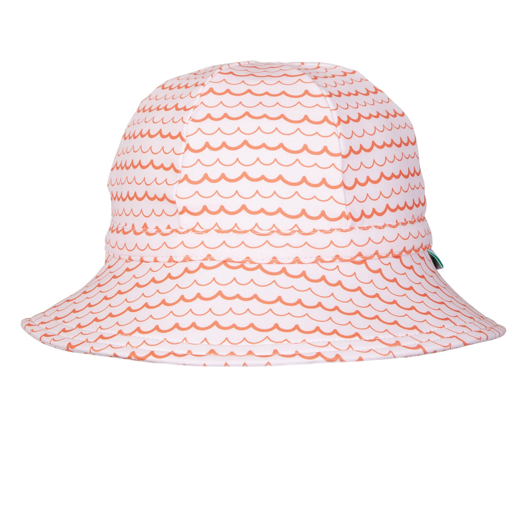 Pink Ripples Wide Brim Swim Hat