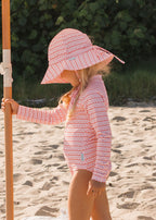 Pink Ripples Wide Brim Swim Hat