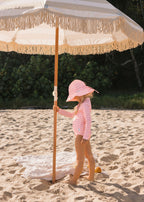 Pink Ripples Wide Brim Swim Hat