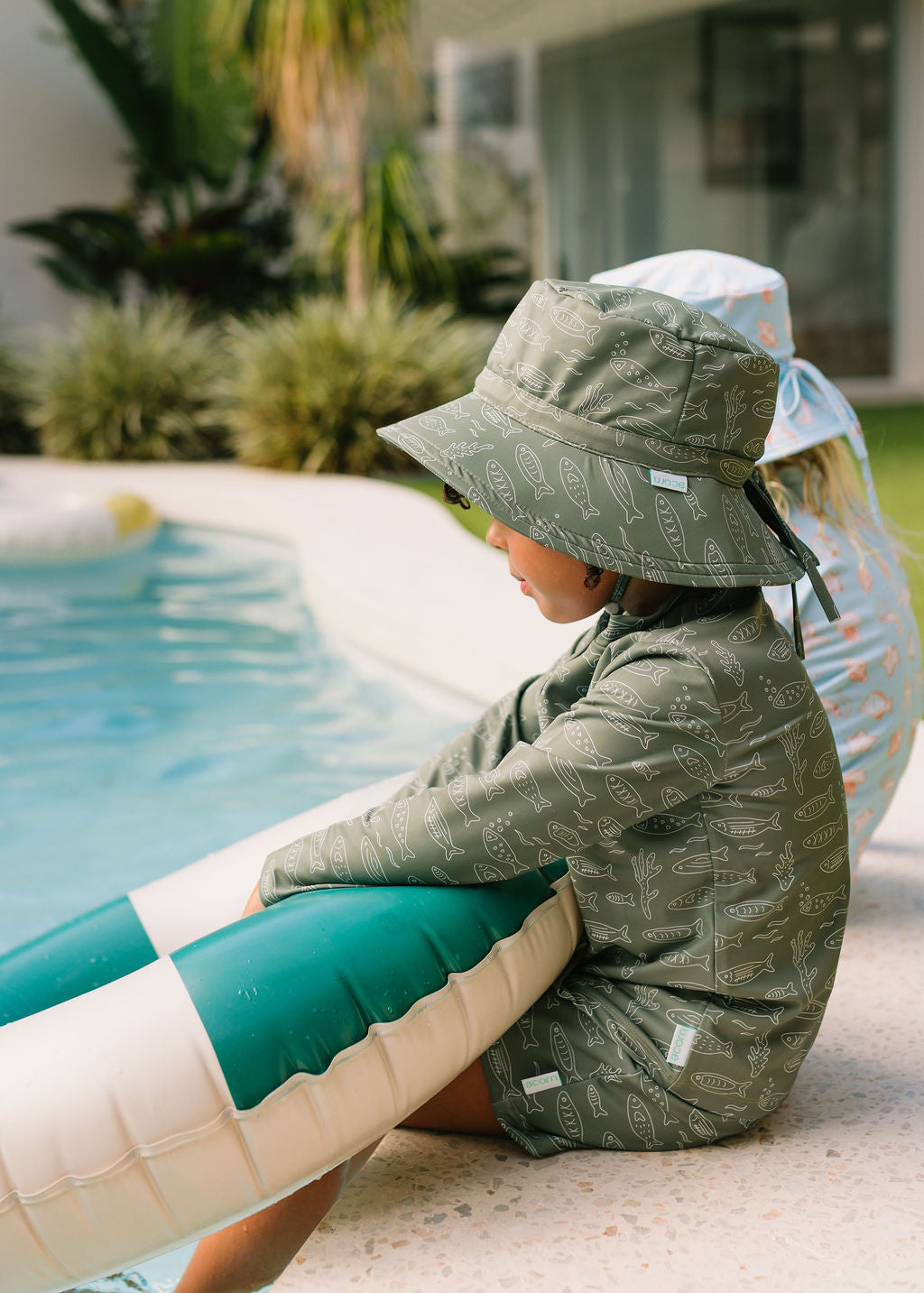 School Of Fish Wide Brim Swim Bucket Hat