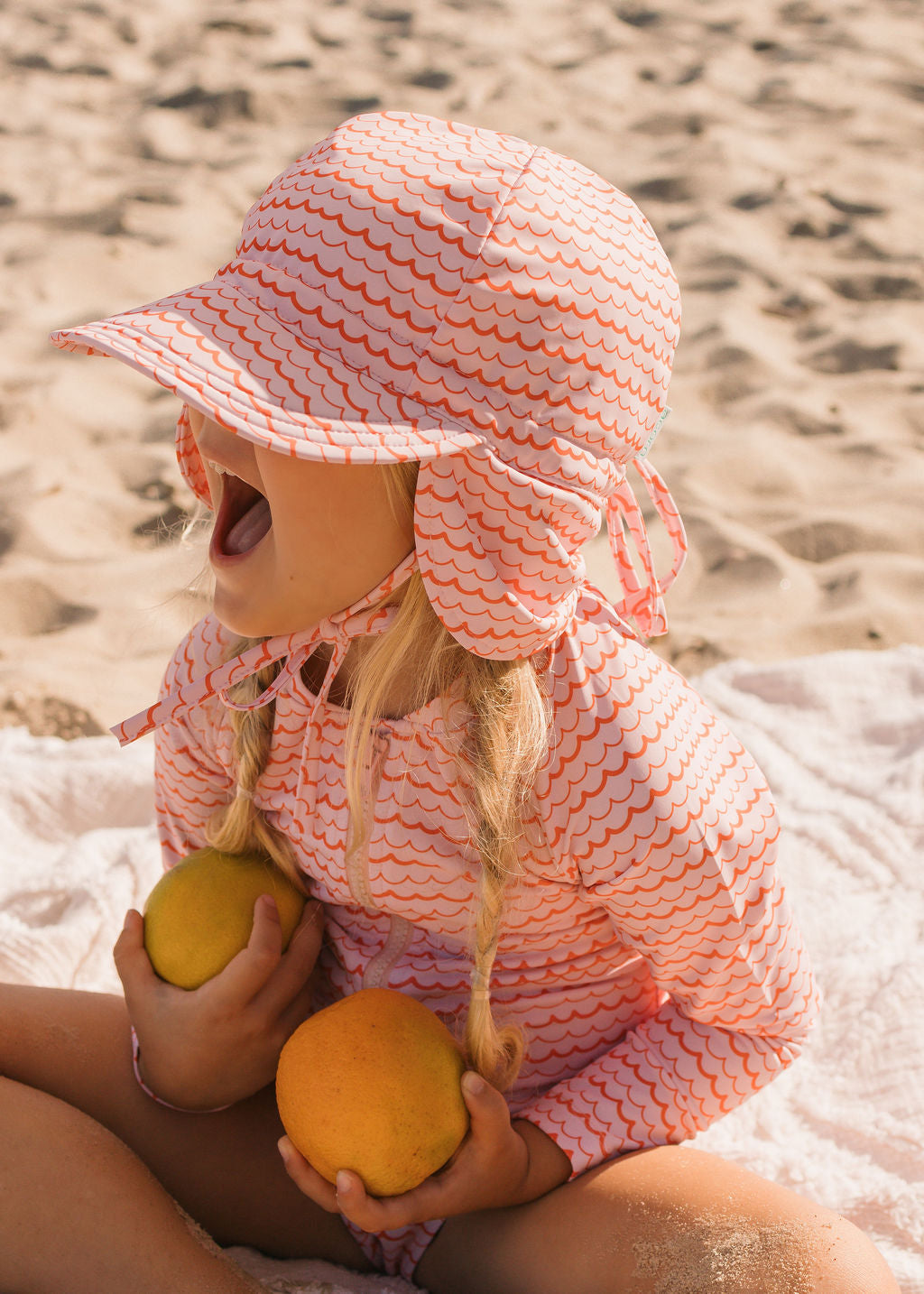 Pink Ripples Swim Flap Cap