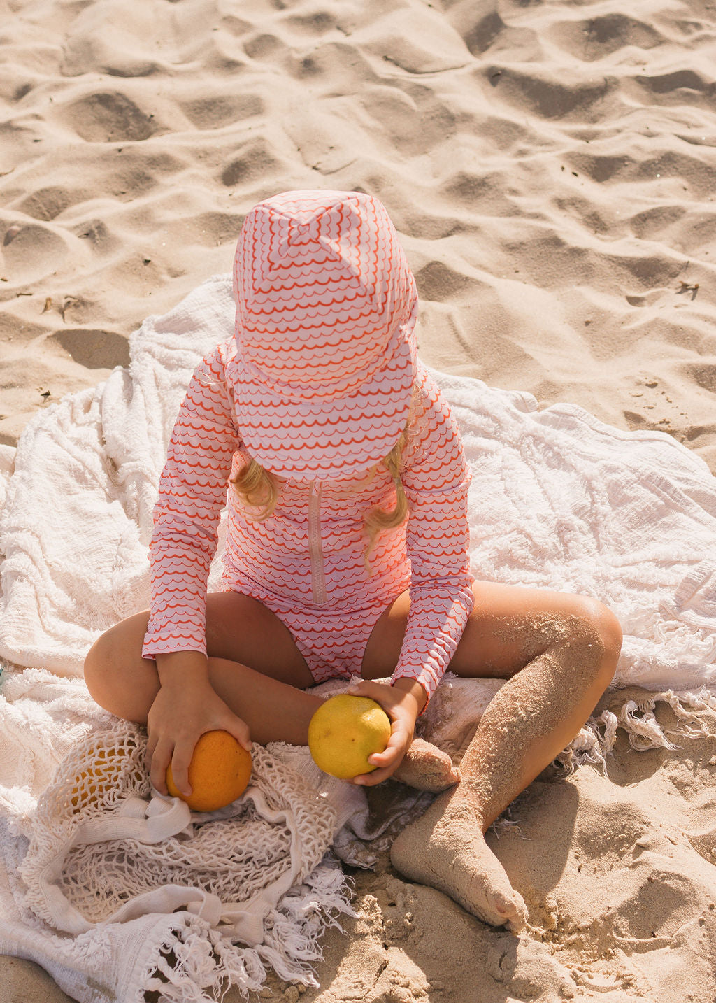 Pink Ripples Swim Flap Cap