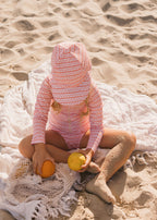 Pink Ripples Swim Flap Cap