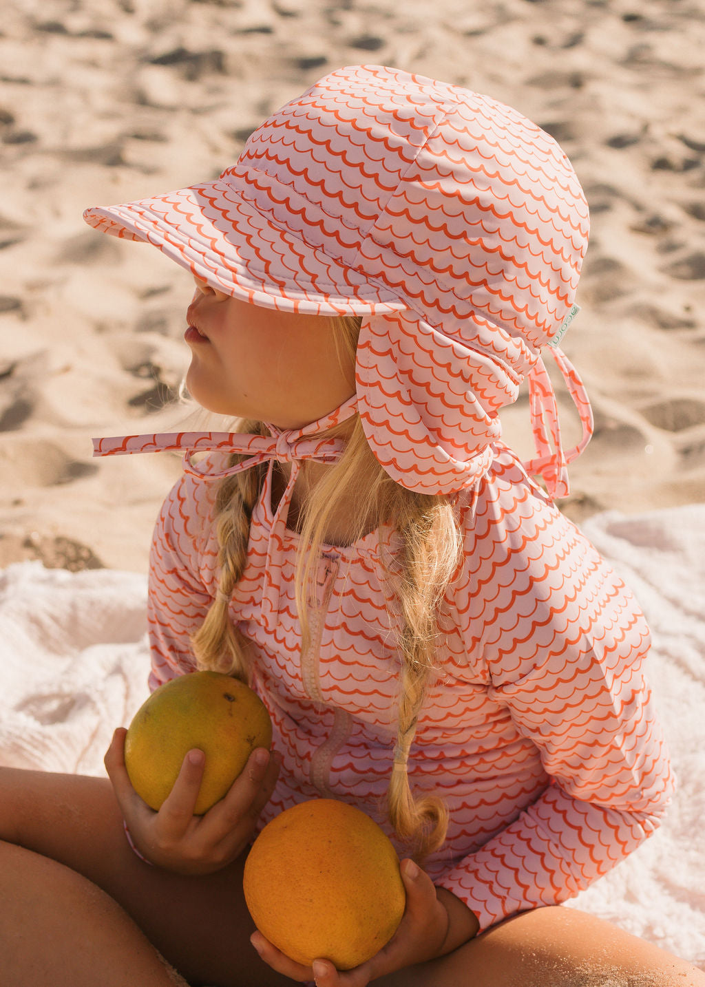 Pink Ripples Swim Flap Cap
