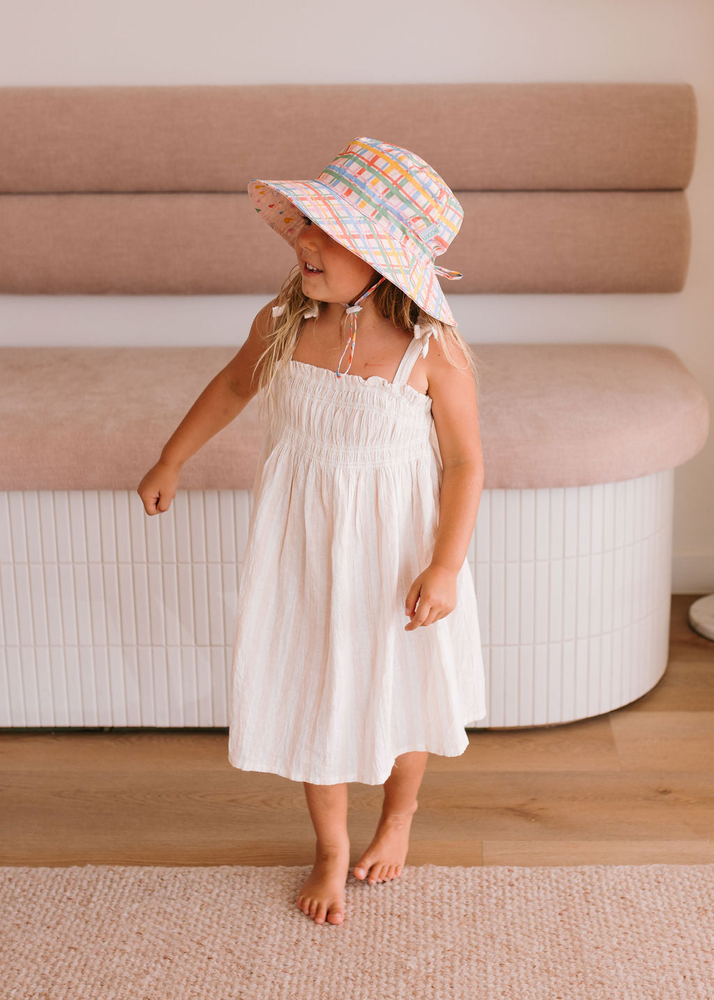Pink Picnic Wide Brim Bucket Hat