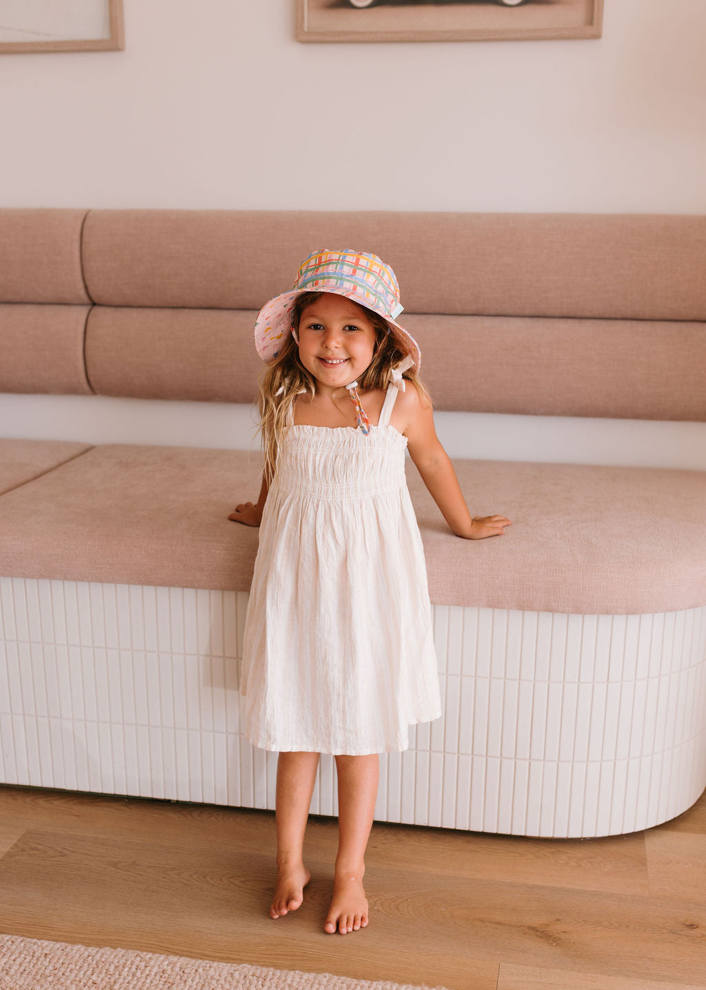 Pink Picnic Wide Brim Bucket Hat
