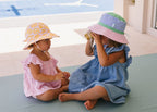 Pink Colour Block Wide Brim Bucket Hat