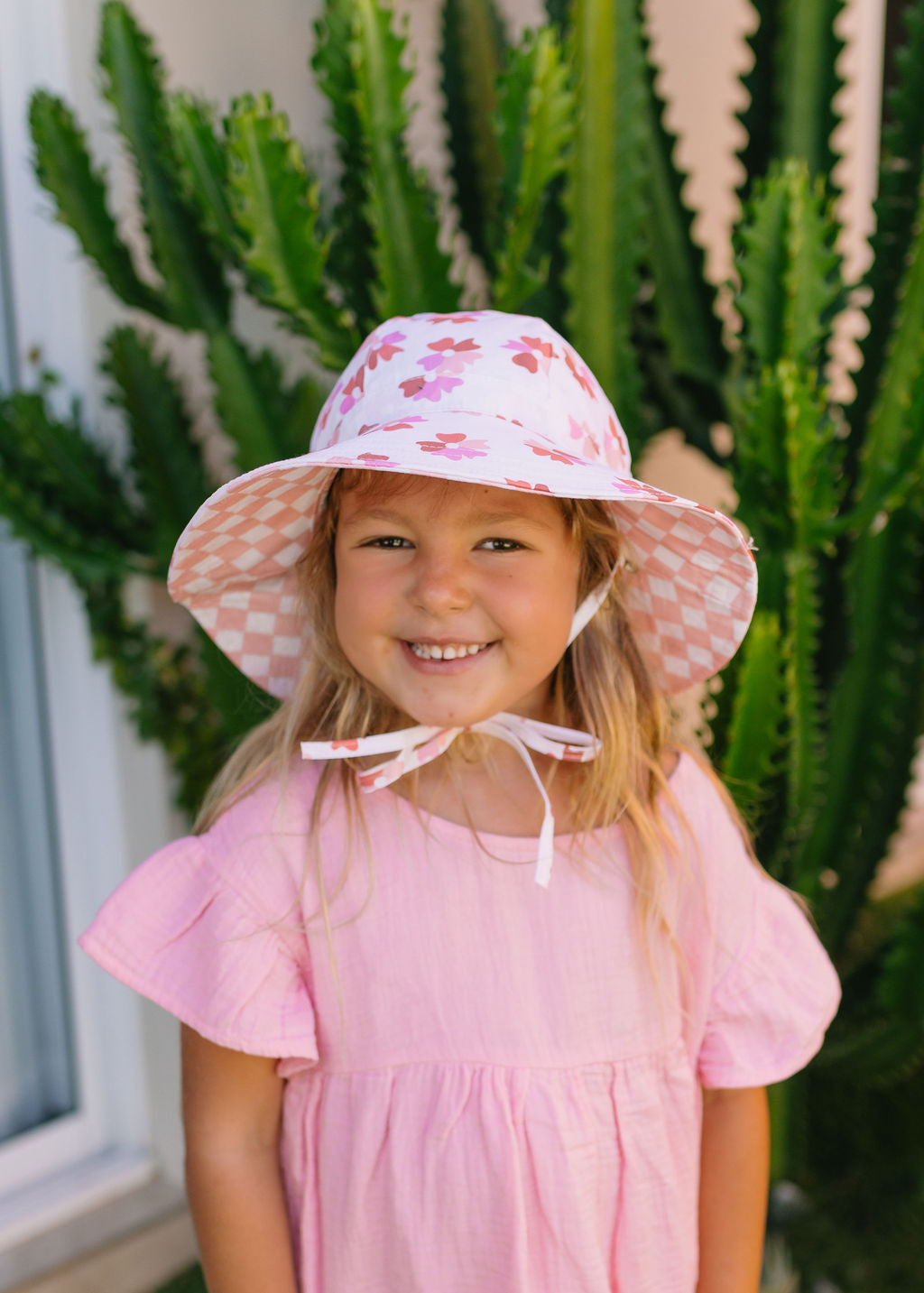 Coral Bloom Reversible Wide Brim Sunhat