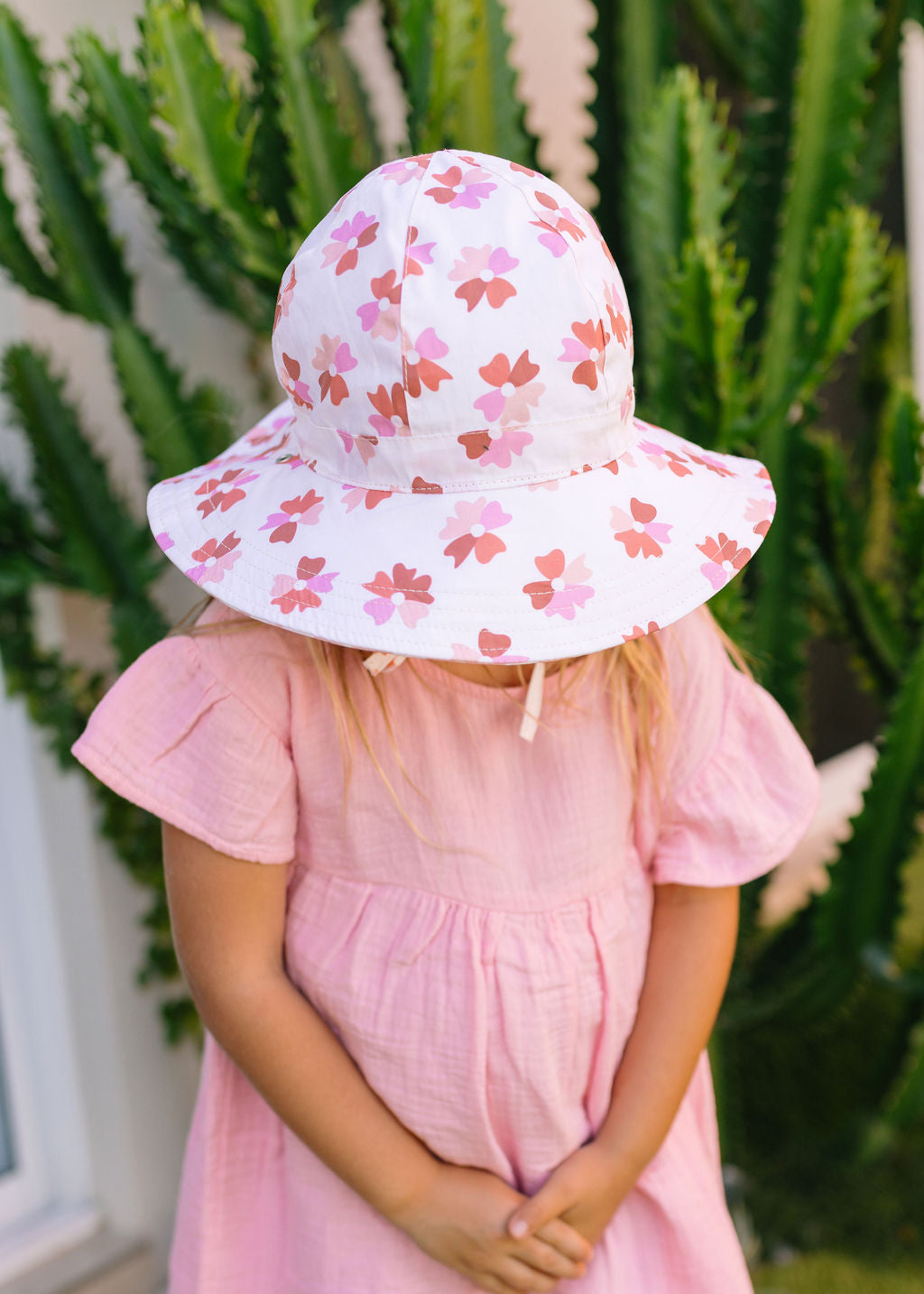 Coral Bloom Reversible Wide Brim Sunhat