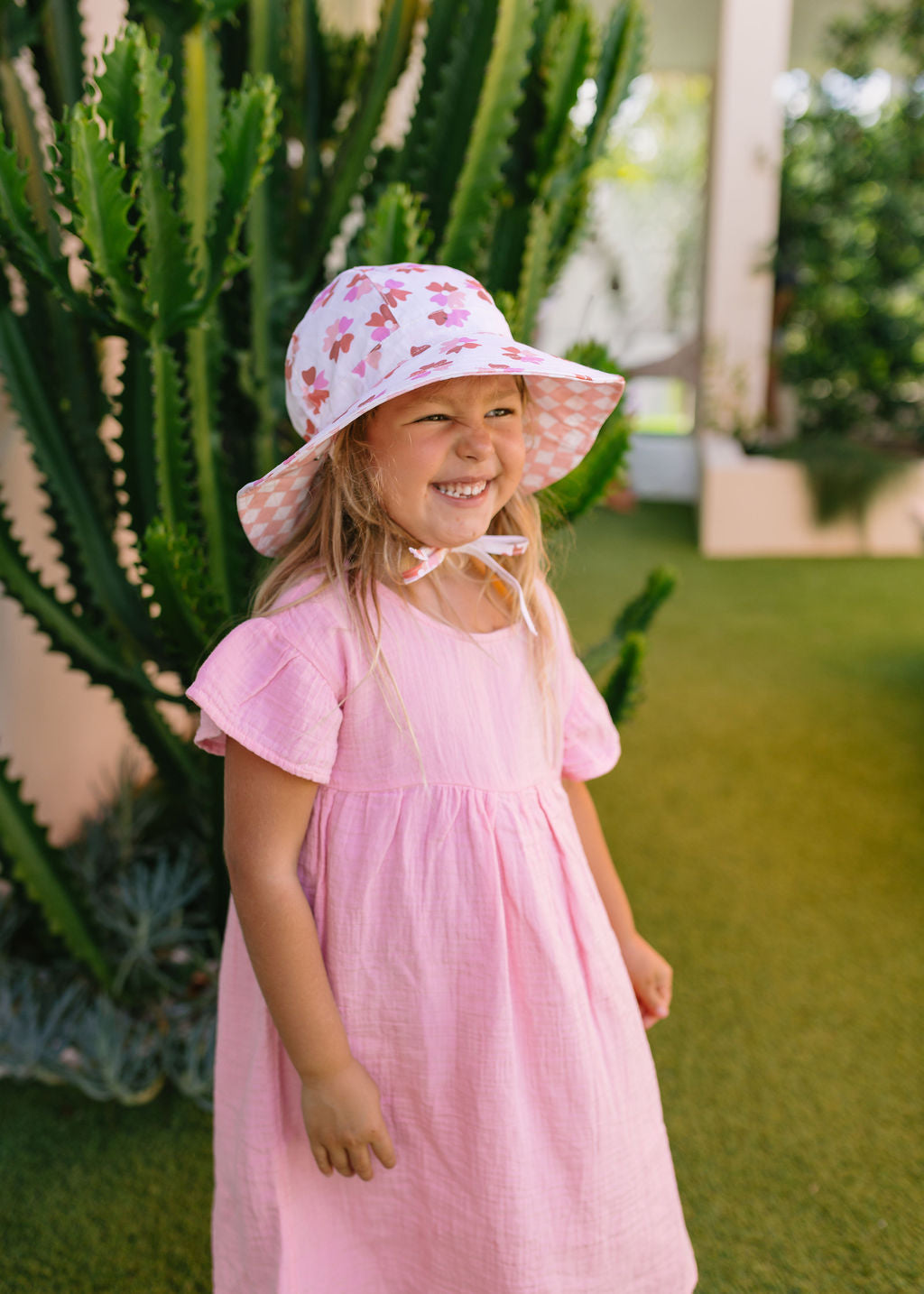 Coral Bloom Reversible Wide Brim Sunhat