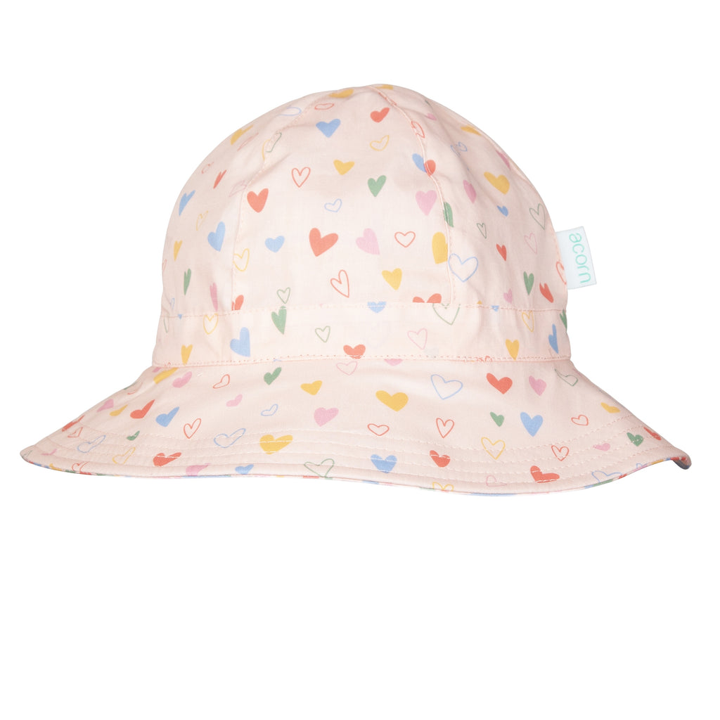 Floating Hearts Reversible Wide Brim Sunhat