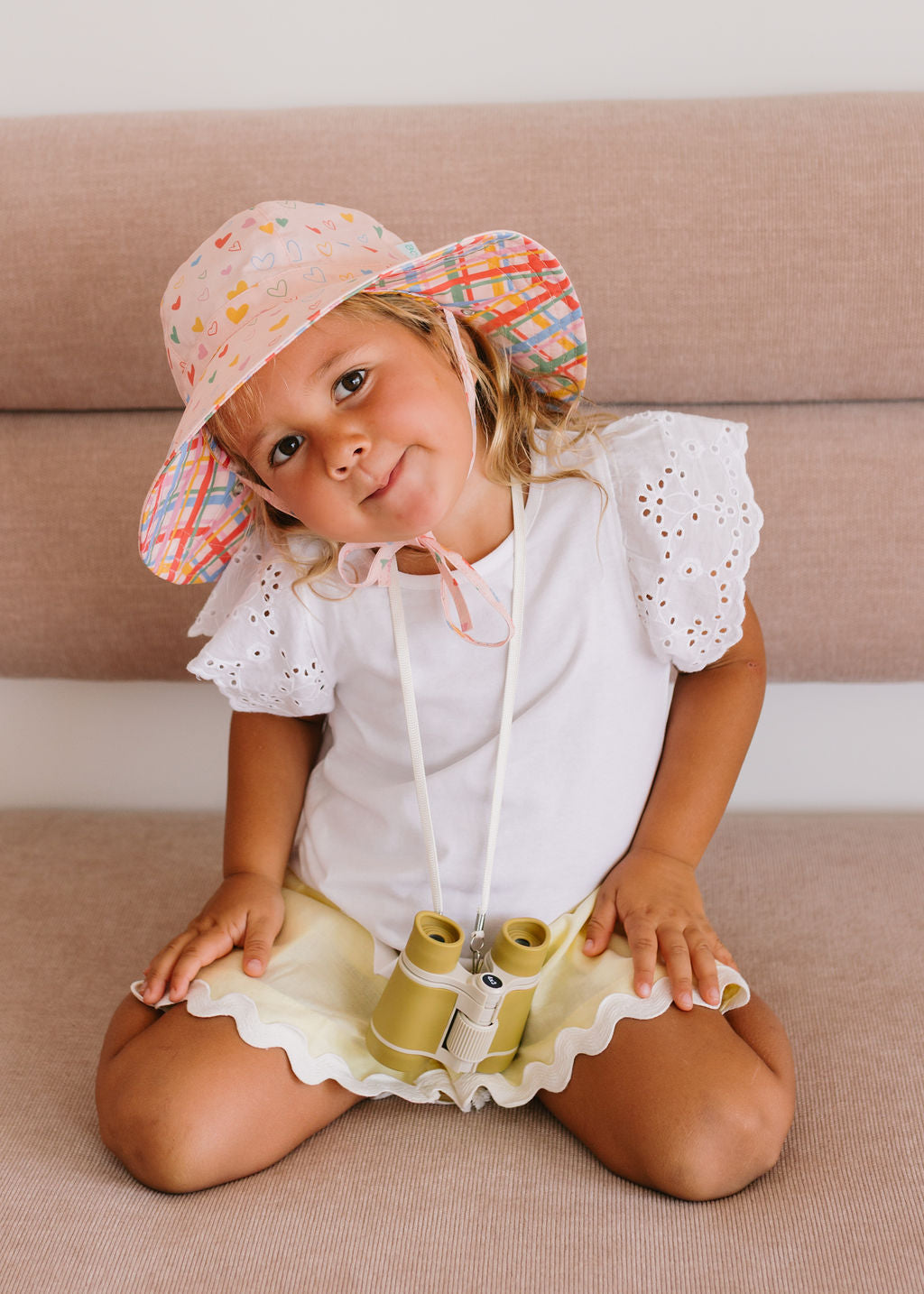 Floating Hearts Reversible Wide Brim Sunhat