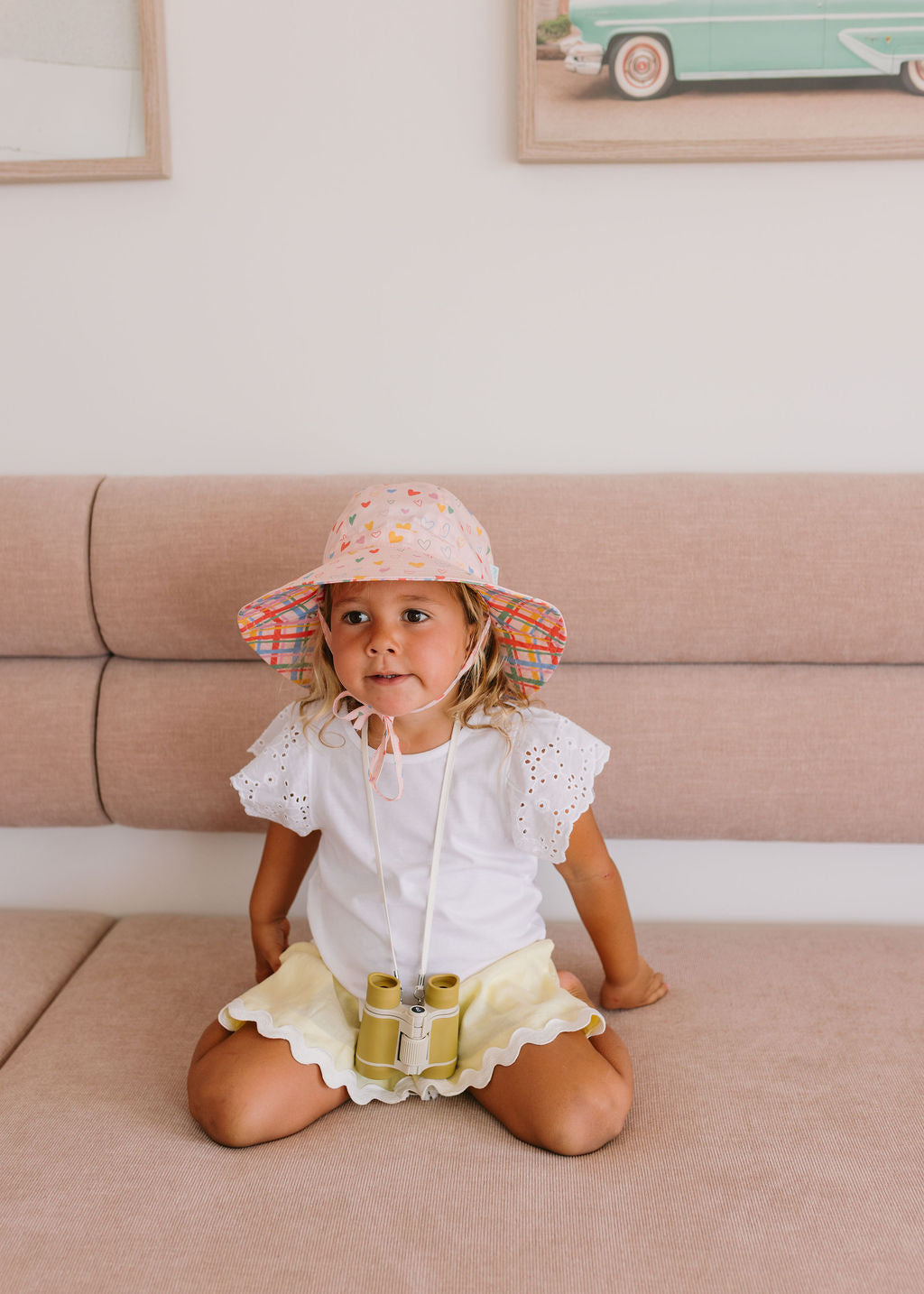 Floating Hearts Reversible Wide Brim Sunhat