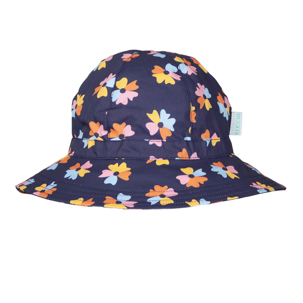 Navy Bloom Wide Brim Sunhat