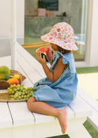 Retro Blooms Wide Brim Sunhat