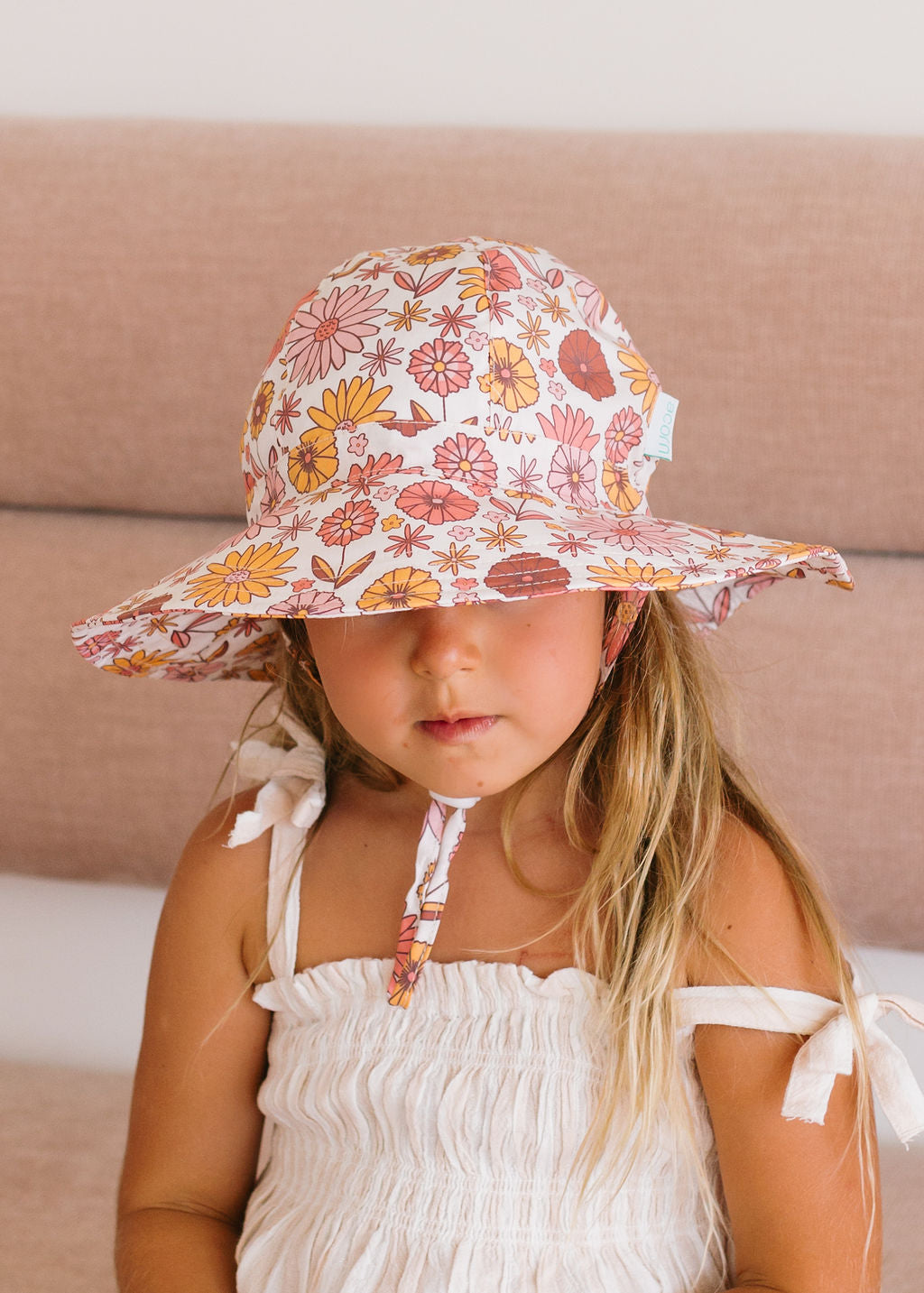 Retro Blooms Wide Brim Sunhat