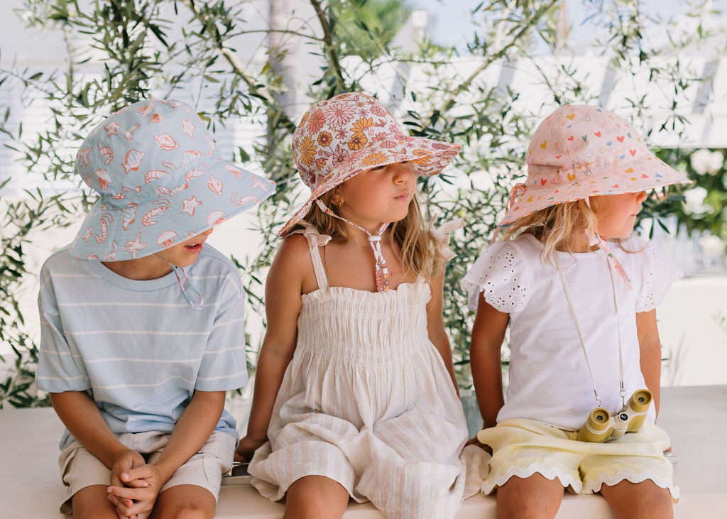 Retro Blooms Wide Brim Sunhat