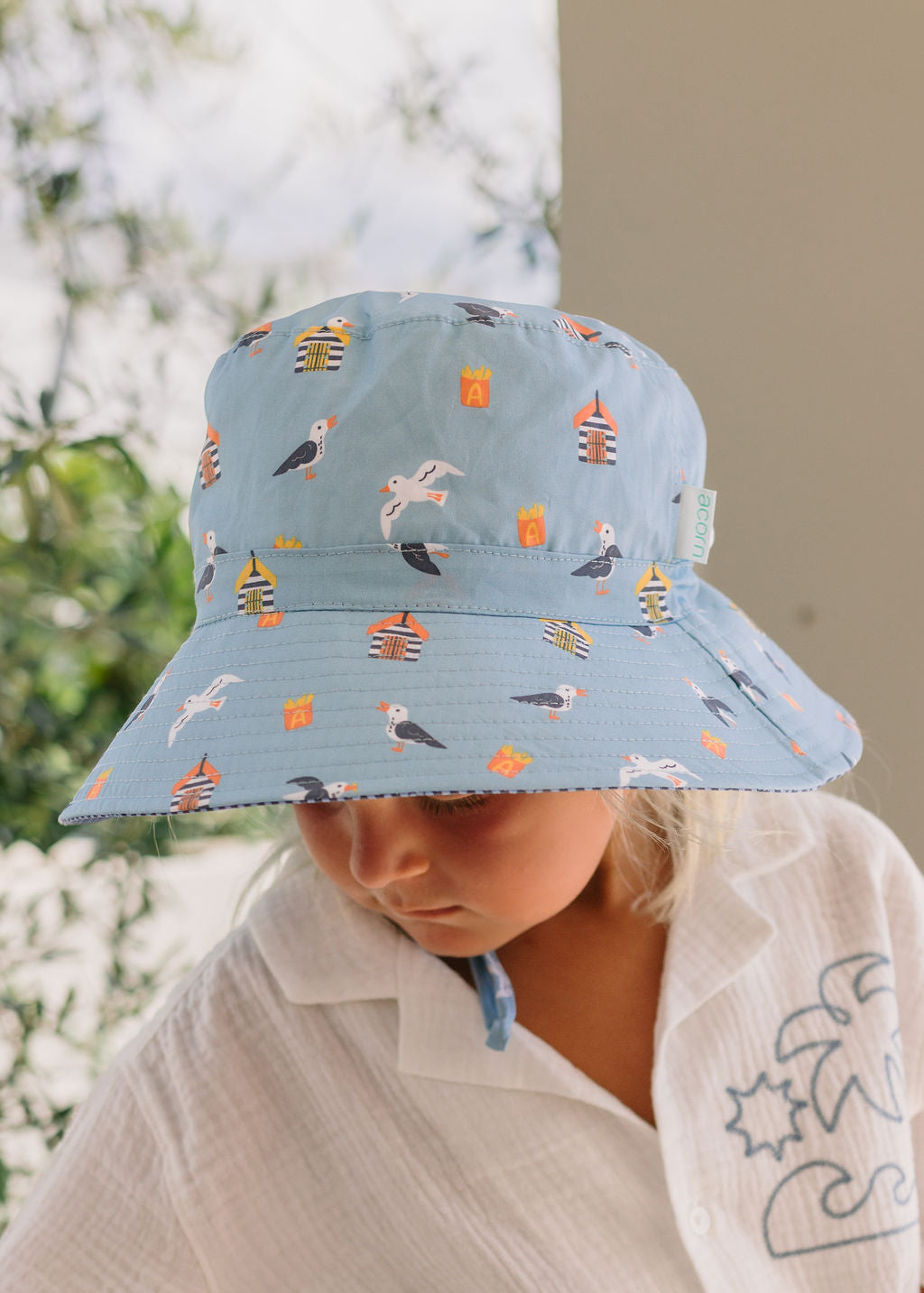 Seagulls Wide Brim Bucket Hat