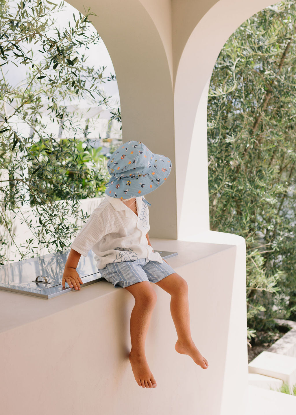 Seagulls Wide Brim Bucket Hat