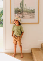 Crocodile Checks Wide Brim Bucket Hat