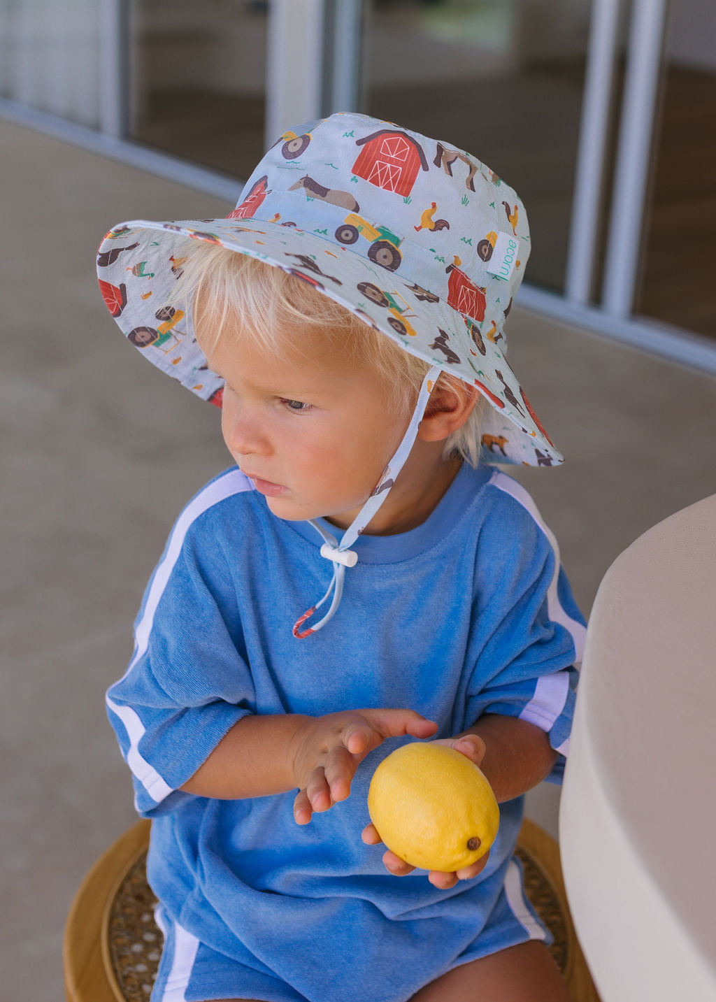 Farmyard Wide Brim Bucket Hat