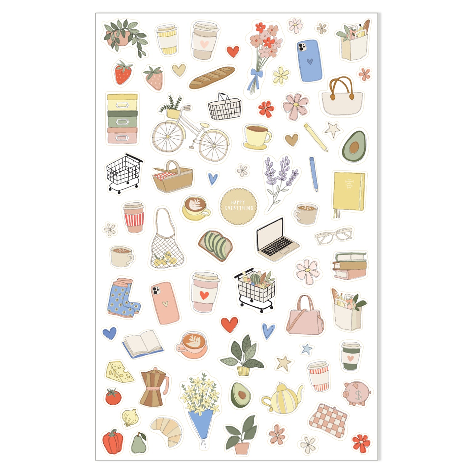 Illustrated Stickers | Daily Life | 2 Sheets | 2024