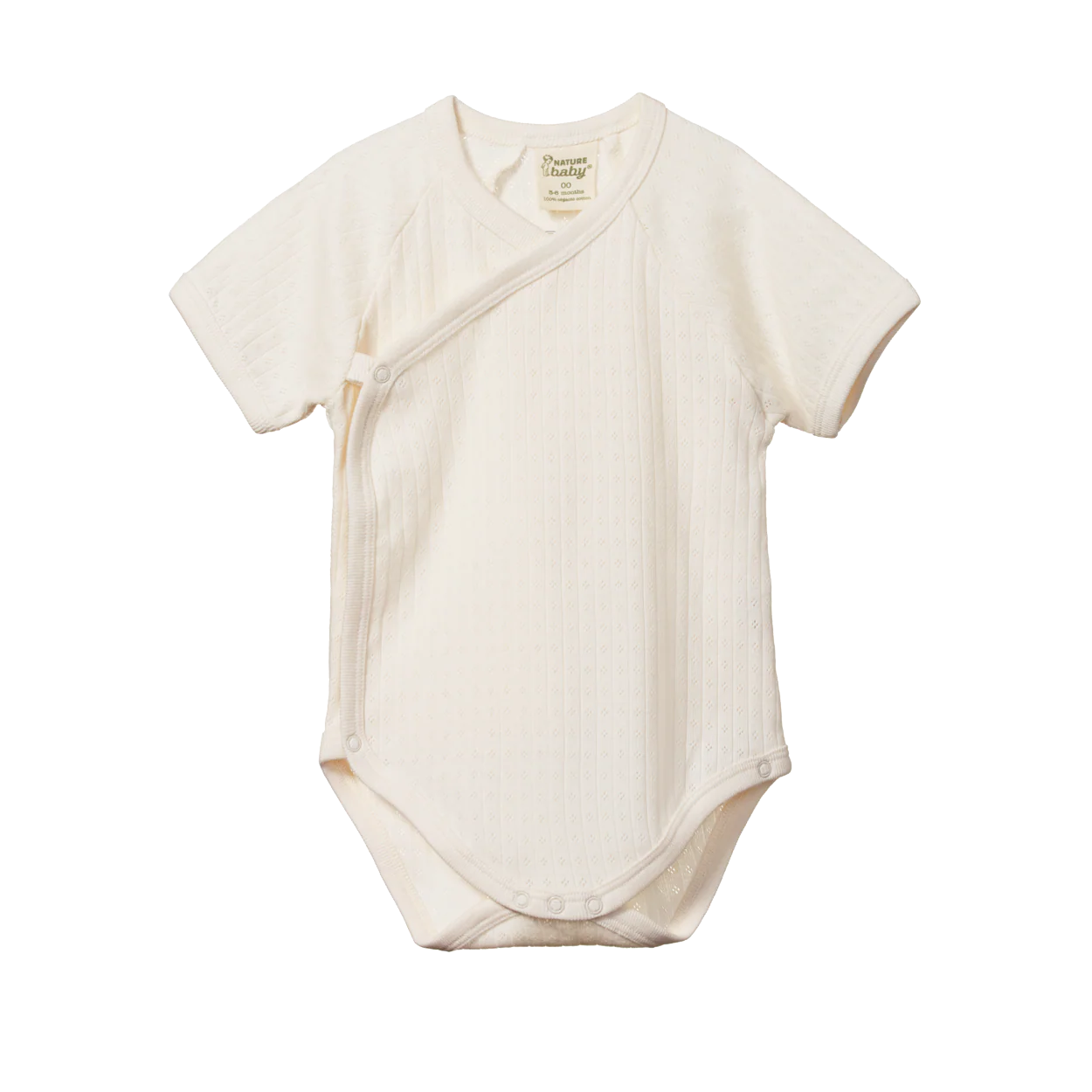 Short Sleeve Kimono Bodysuit Pointelle - Natural