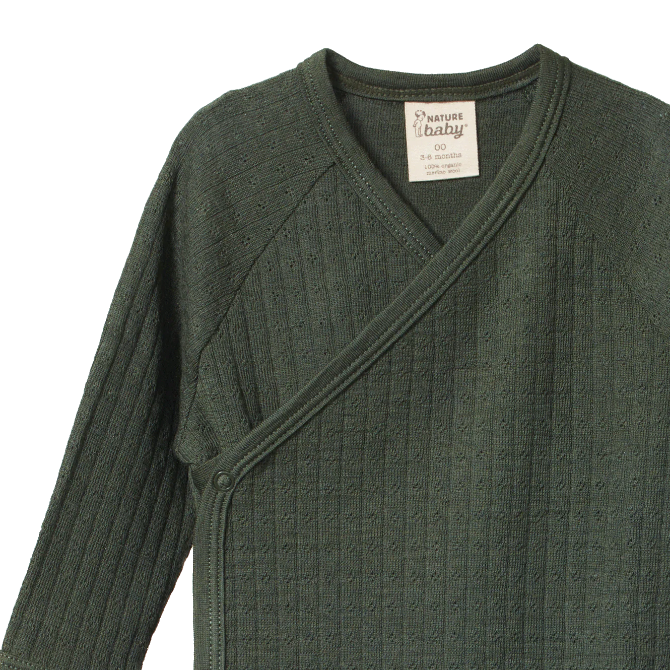 Merino Essentials Longsleeve Kimono Bodysuit Thyme
