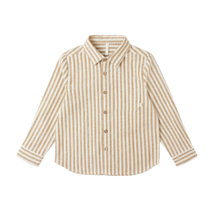 PRE-ORDER Rylee + Cru Collared Long Sleeve Shirt || Golden Stripe