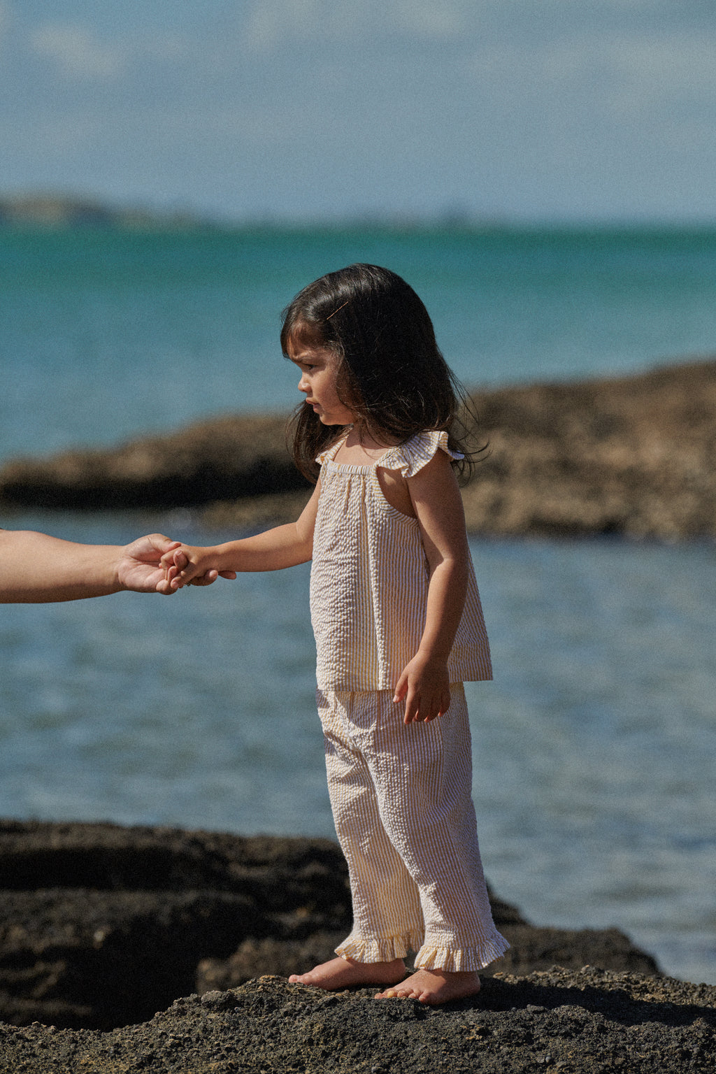 Petal Top - Golden Stripe