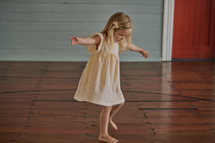 Nature Baby Bonnie Dress Seersucker - Golden Stripe