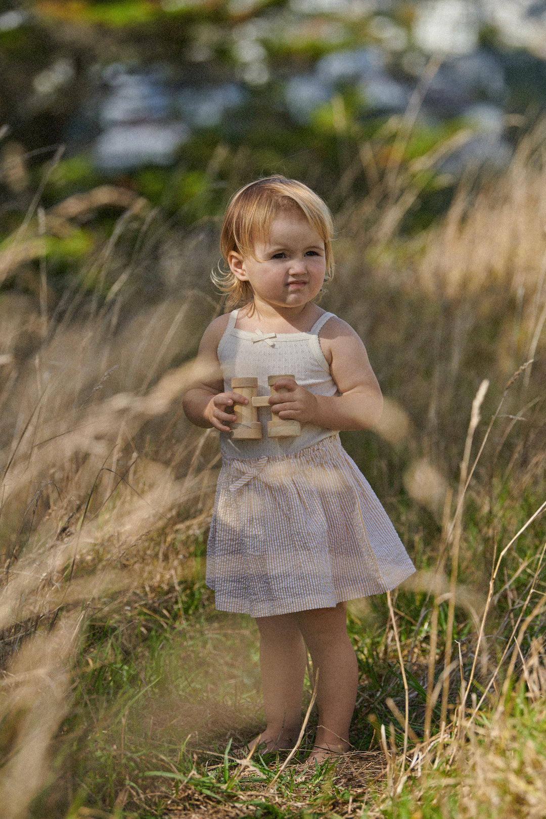 Nature Baby Orchard Skirt Seersucker - Golden Stripe