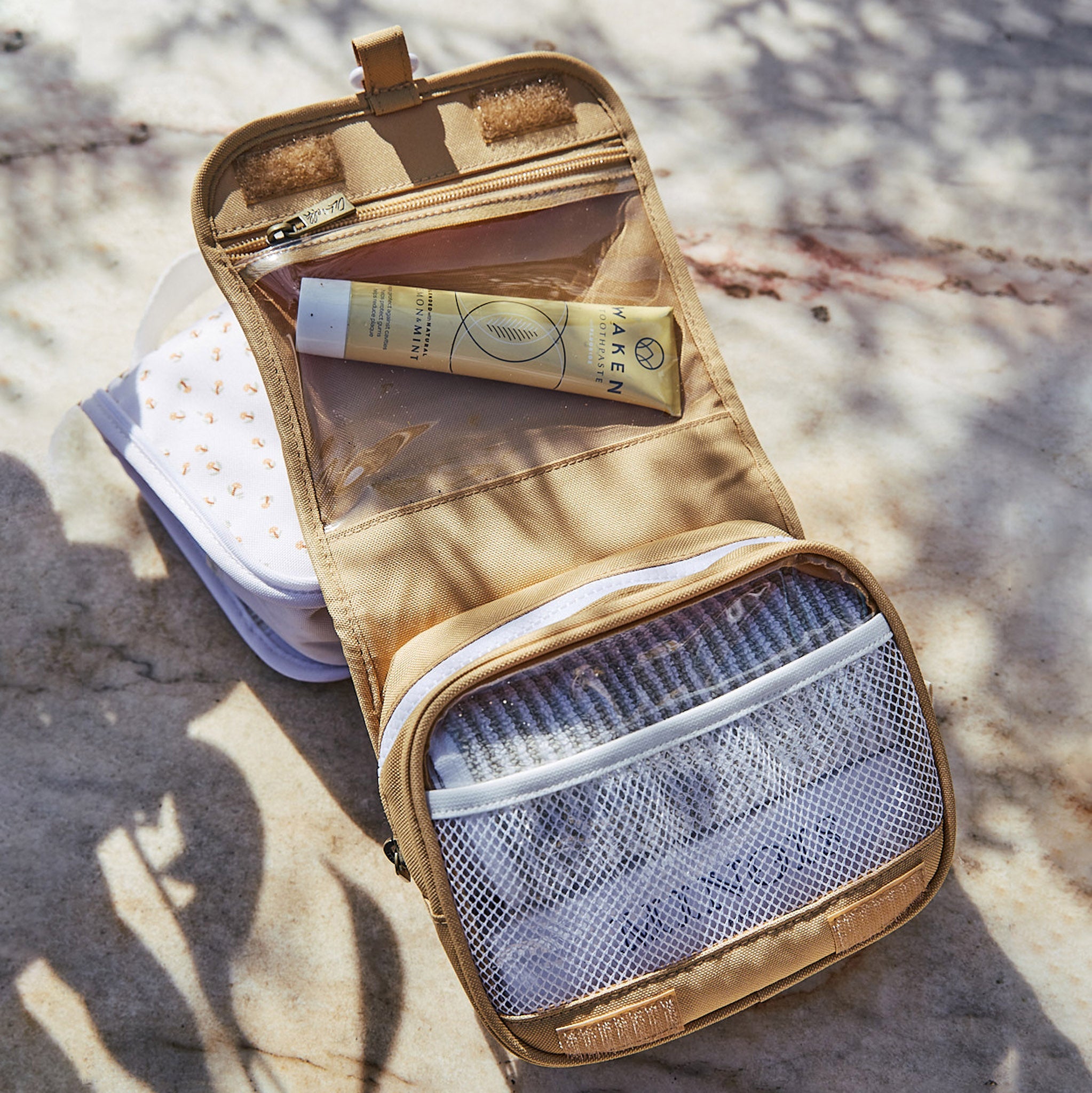 Olli Ella See-ya Wash Bag - Butterscotch
