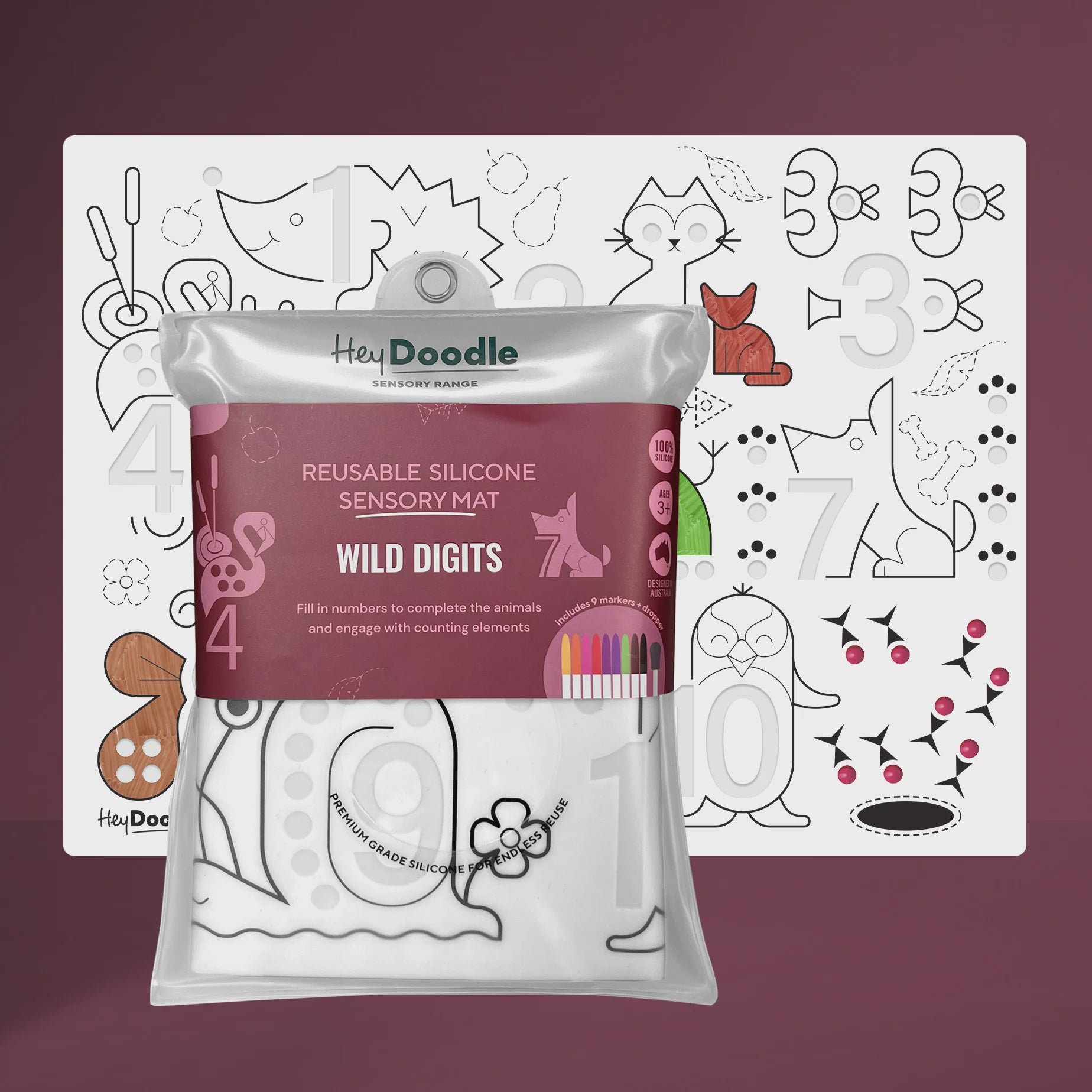 Hey Doodle Sensory Mat - Wild Digits