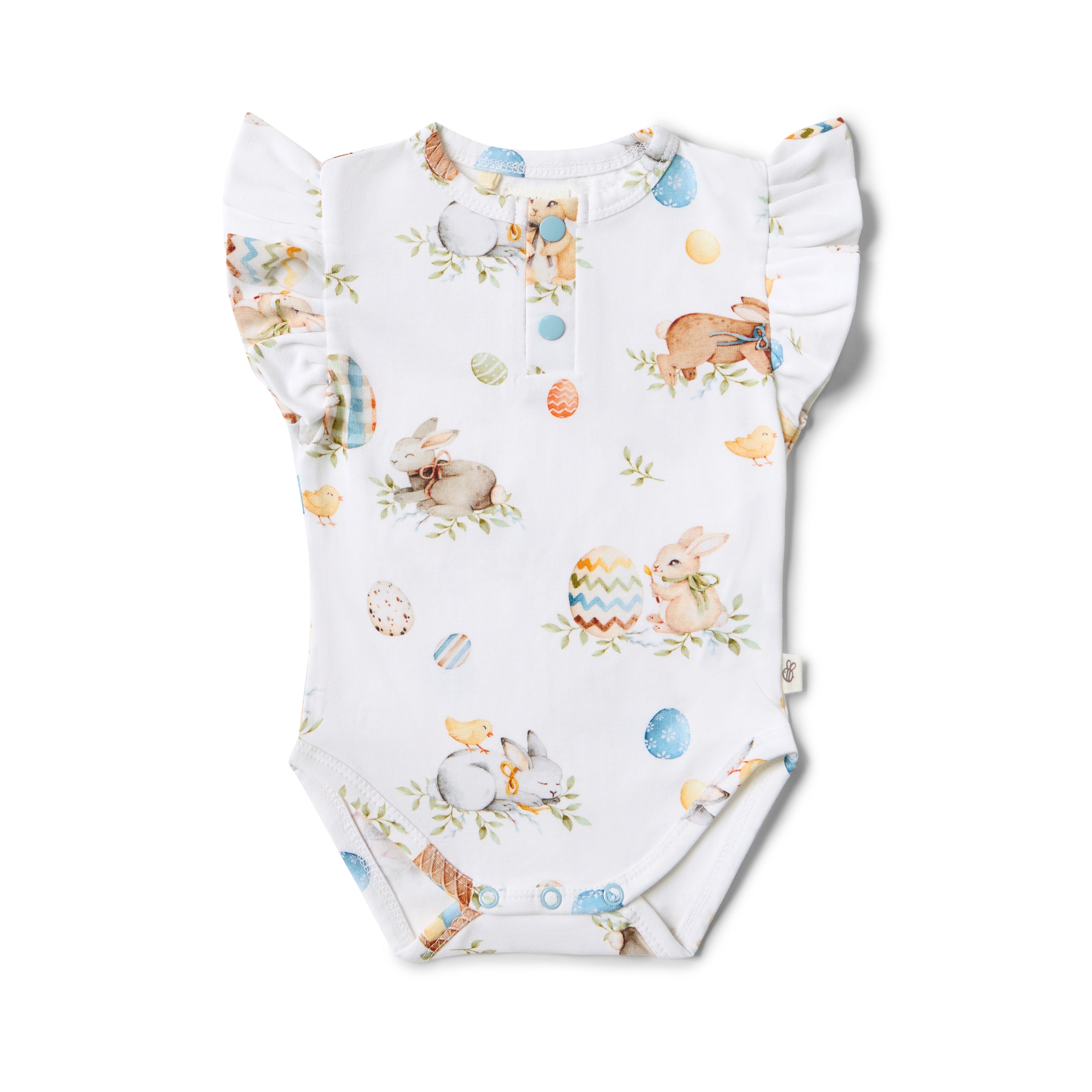 Flopsy Bunnies Short Sleeve Organic Bodysuit with Frill