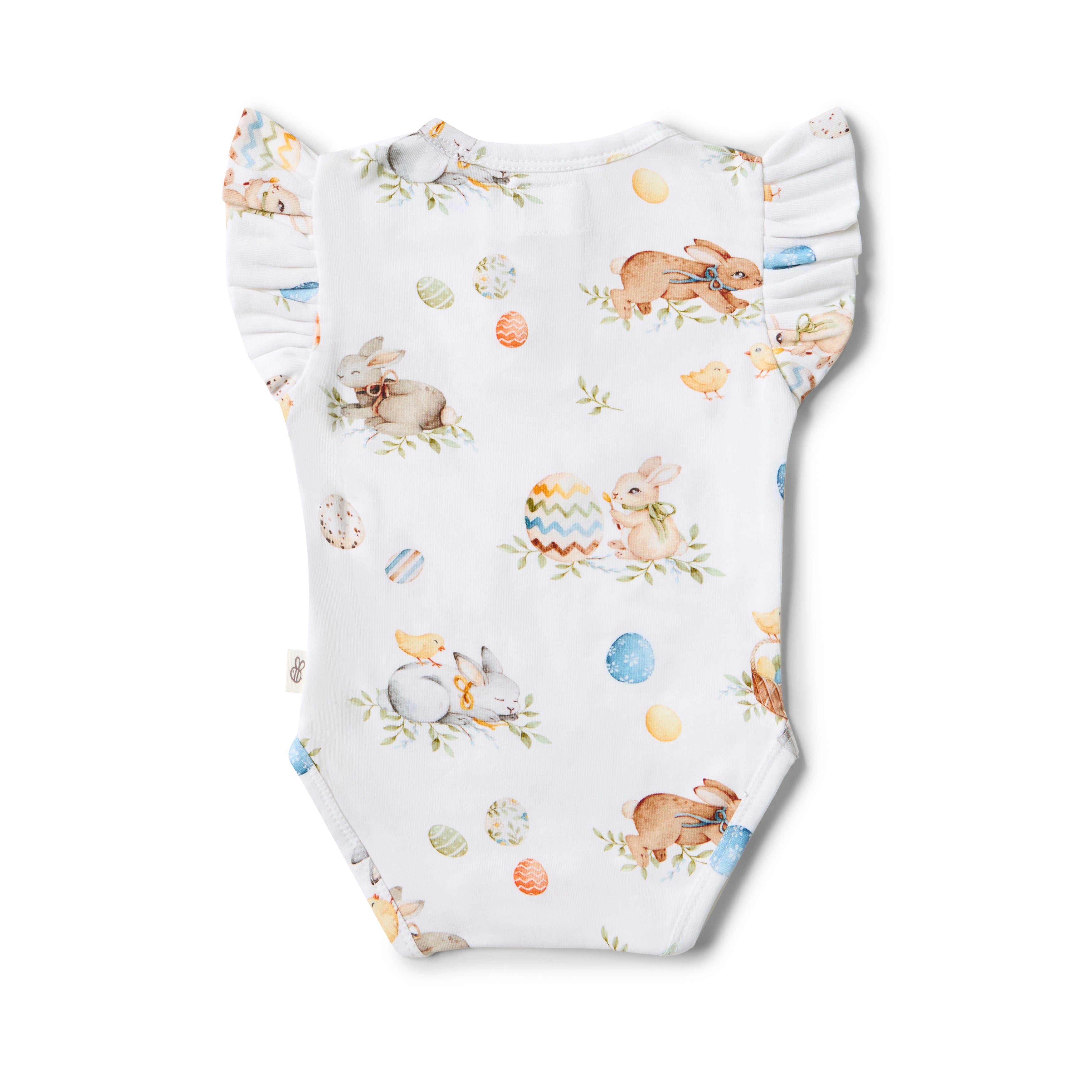 Flopsy Bunnies Short Sleeve Organic Bodysuit with Frill