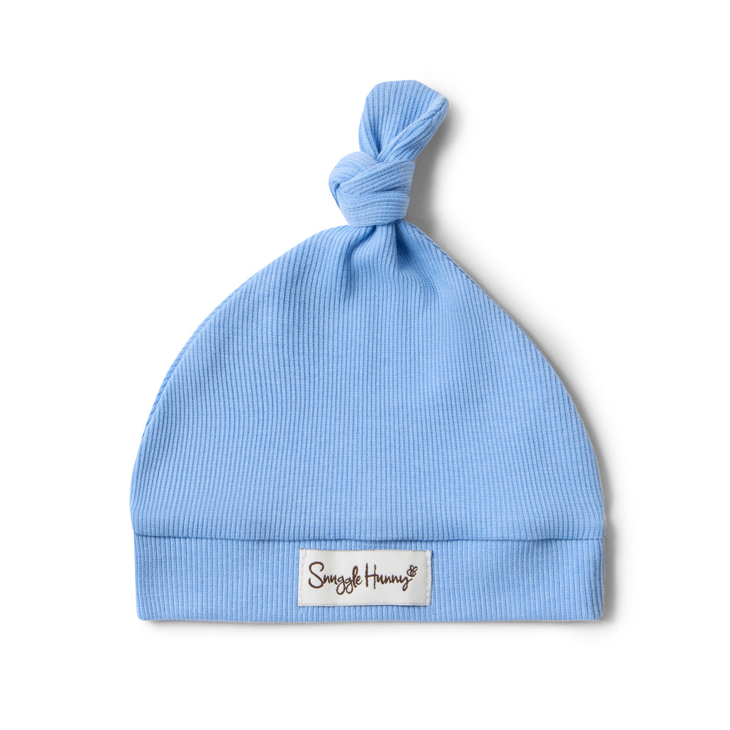 Bluebell Ribbed Organic Knotted Beanie