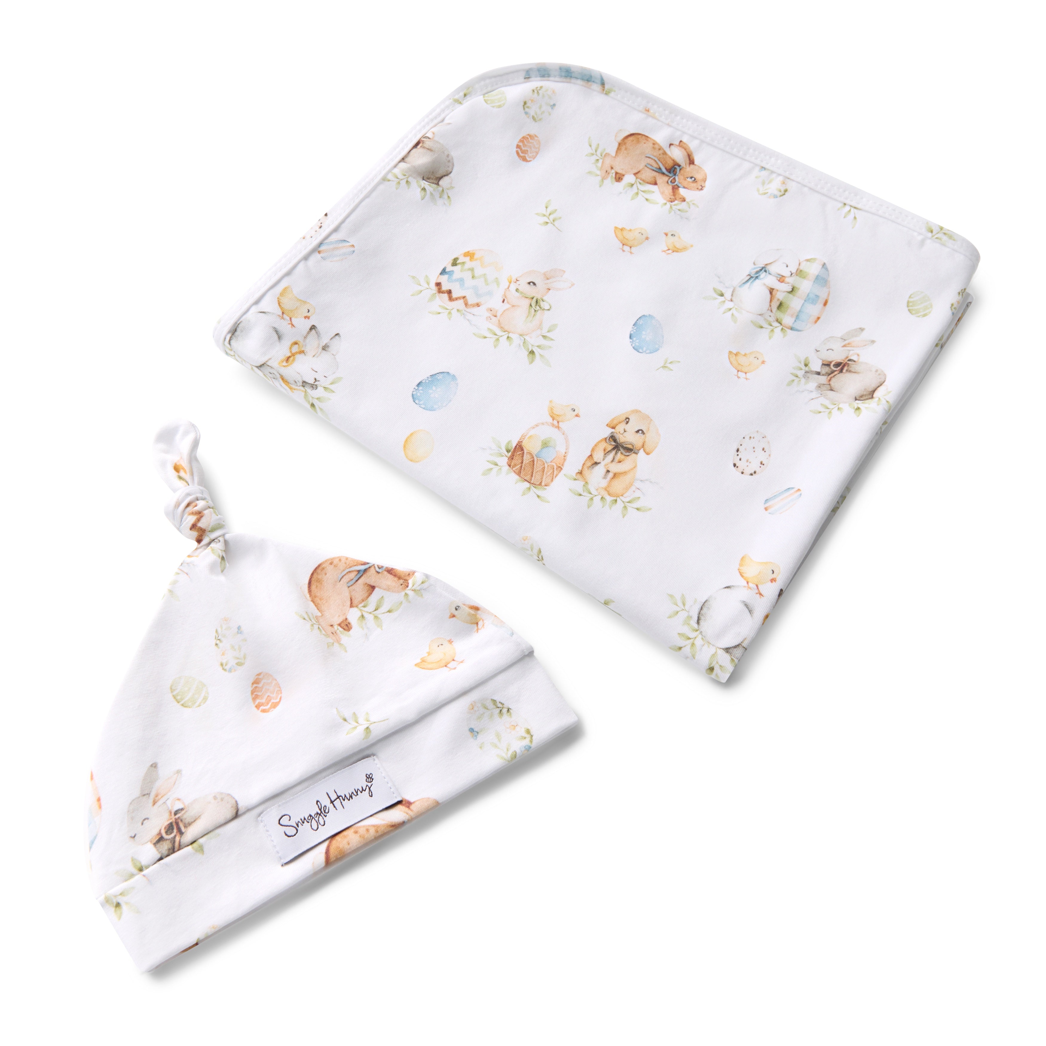Flopsy Bunnies Organic Jersey Wrap & Beanie Set