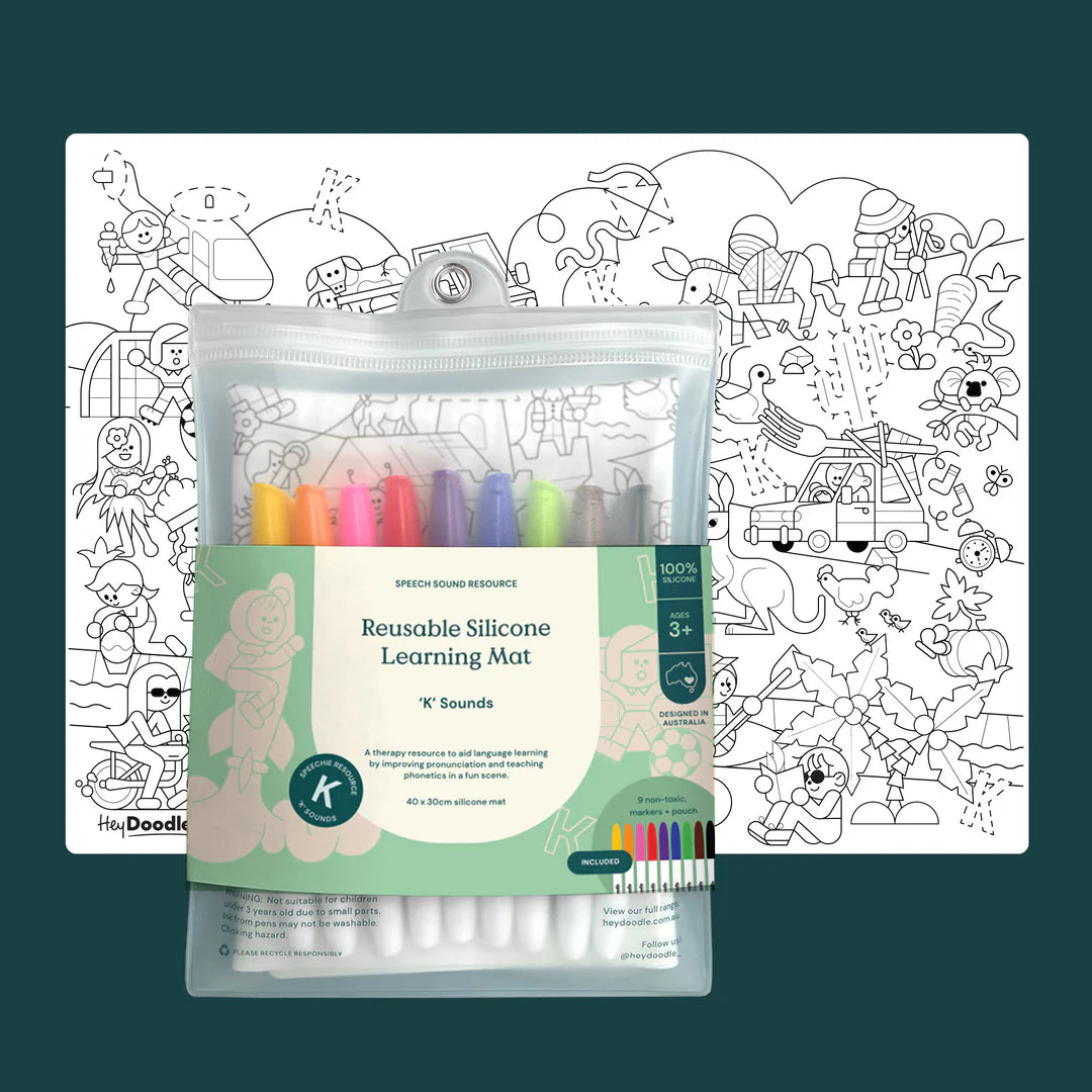 K' Sounds Speech Therapy Colouring & Doodle Mat